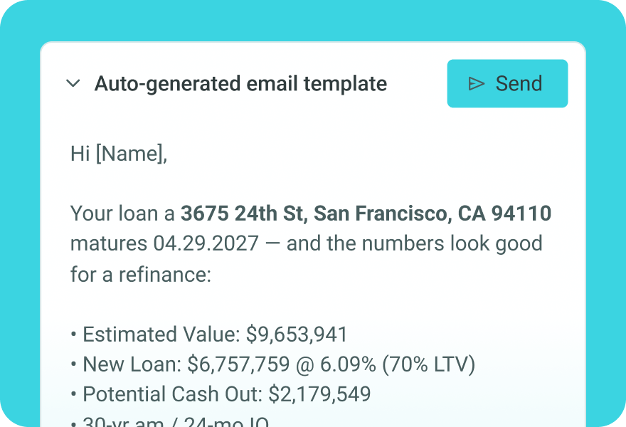 Pre-built Deal Recap Emails for CRE Lead